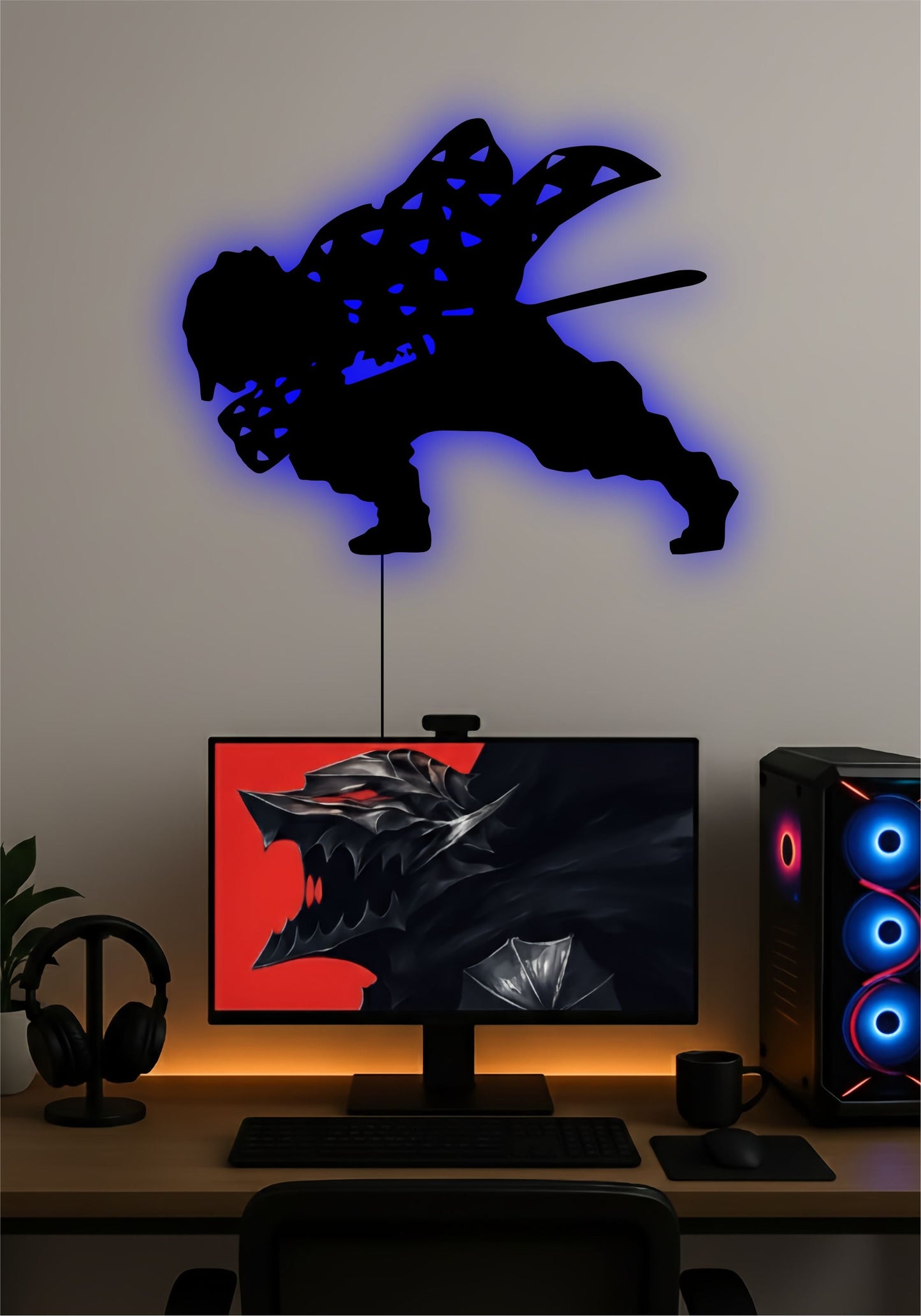 Zenitsu LED Wall Art – Demon Slayer Anime Light Sign Pitsstop
