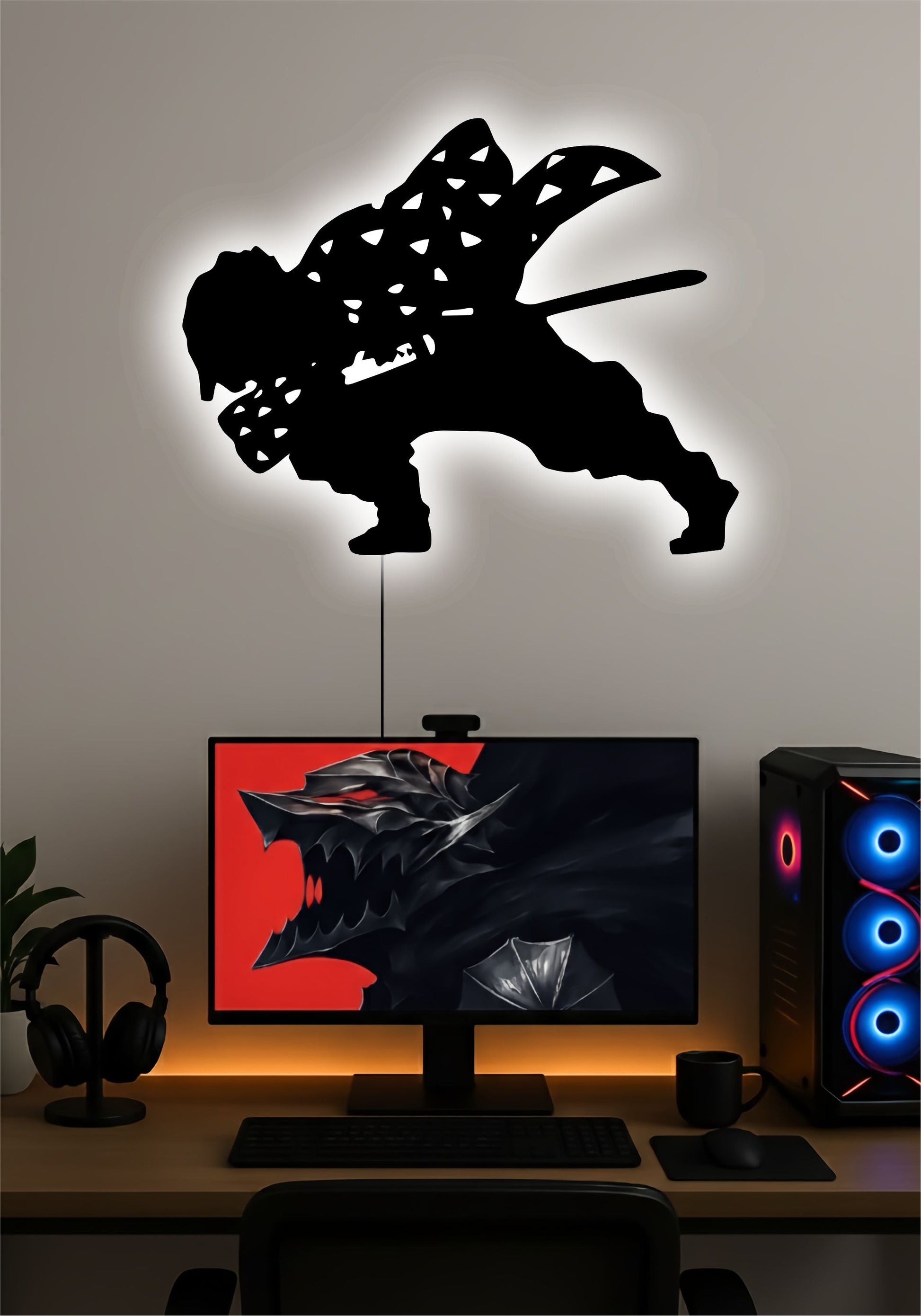 Zenitsu LED Wall Art – Demon Slayer Anime Light Sign Pitsstop