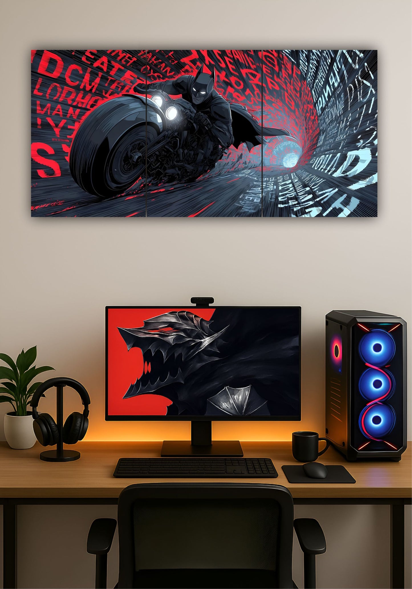 Batman Comic Split Design Poster – DC Superhero Wall Art for Home & Office Decor PITSSTOP