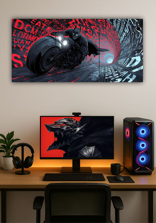 Batman Comic Split Design Poster – DC Superhero Wall Art for Home & Office Decor PITSSTOP