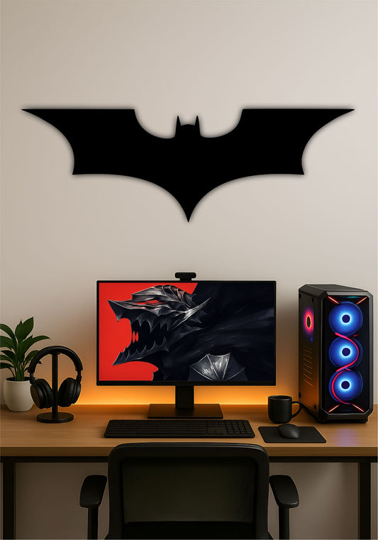 2008 Batman Logo LED Wall Art – DC Comics Superhero LED Light for Room & Gaming Setup Pitsstop