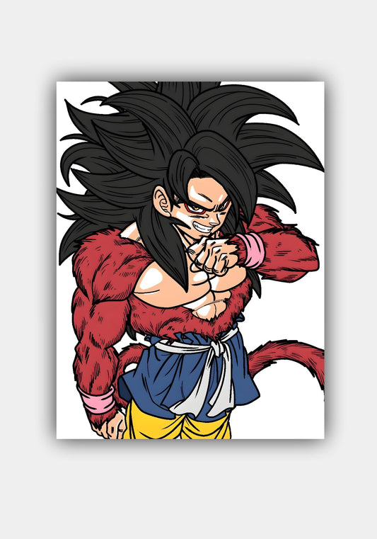 Super Saiyan 4 Goku - DBZ anime Poster Pitsstop.in