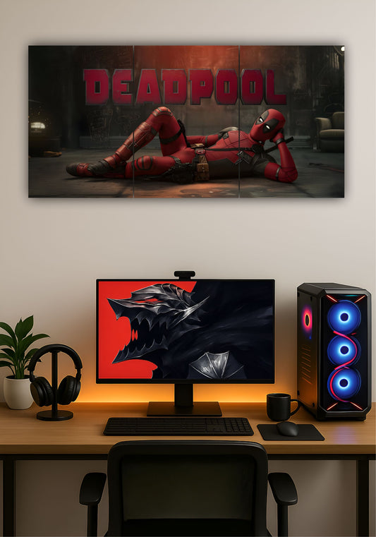 Deadpool Split Design Poster – Marvel Superhero Wall Art for Home & Office PITSSTOP
