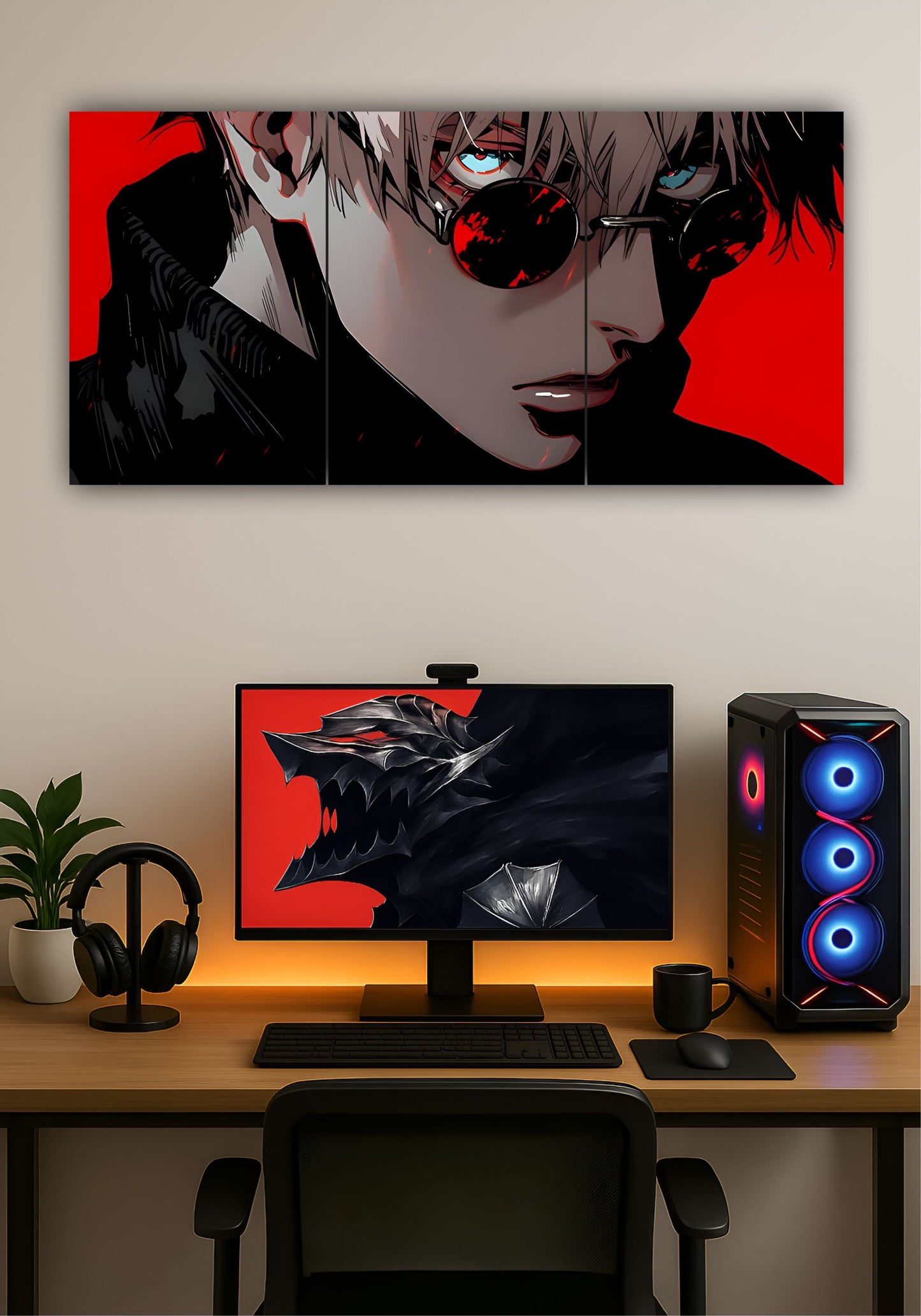 Gojo Satoru Split Design Poster – Jujutsu Kaisen Anime Wall Art for Room & Home Decor PITSSTOP