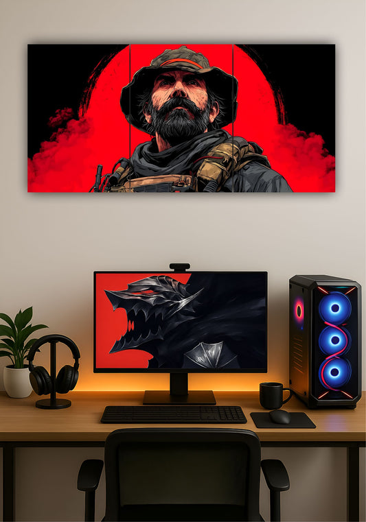 Simon “Ghost” Riley Split Design Poster – Call of Duty Gaming Wall Art PITSSTOP