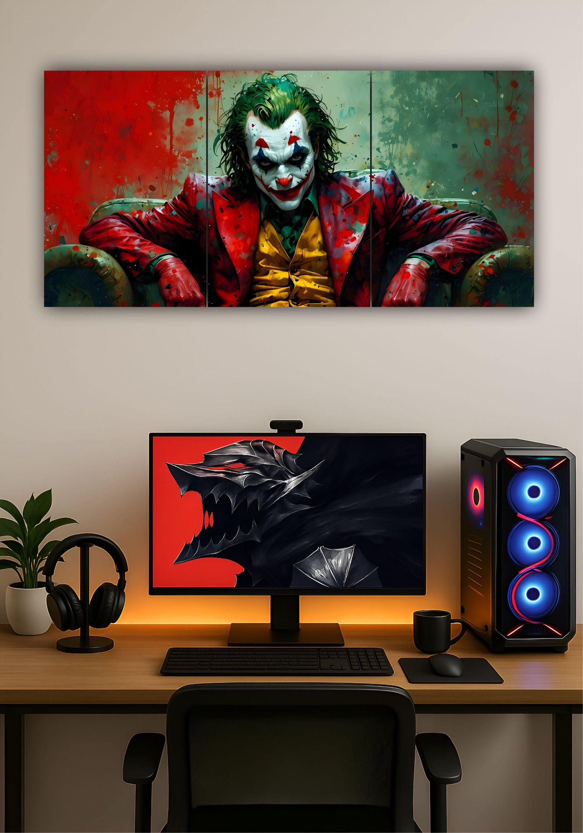Joker Movie Split Design Poster – DC Supervillain Wall Art for Home & Office PITSSTOP
