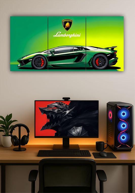 Lamborghini Huracán Split Design Poster – Luxury Sports Car Wall Art for Home & Garage PITSSTOP